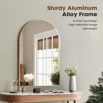 Bathroom Wall Mirror with Metal Frame Arched Vanity Mirror