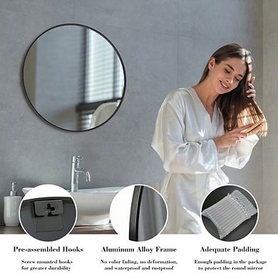 Round Wall Mirror 24 Inch Bathroom Vanity Mirror