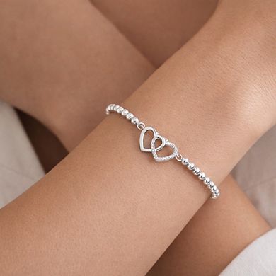 Crystal Beaded Heart Bracelet