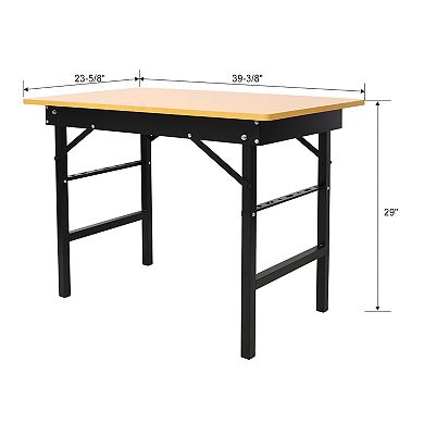 Lufeiya computer desk Portable Folding Workbench with Measuring Scale, Workshop Work Table