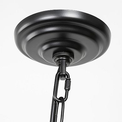 12 in. 4-Light Geometric Cage Lantern Pendant with Black Finish for Living Room Bedroom Kitchen