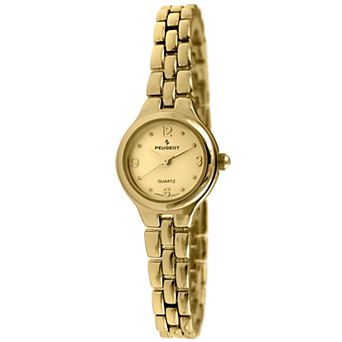 Peugeot Womens 22mm Dial Round Self-Adjust Link Bracelet Watch