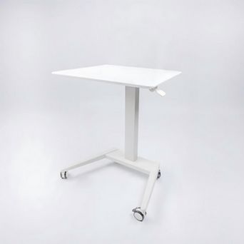 Lufeiya Compact Manual Height Adjustable Mobile Standing Computer Desk, Mobile Tech Desk