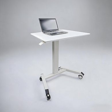Lufeiya Compact Manual Height Adjustable Mobile Standing Computer Desk, Mobile Tech Desk