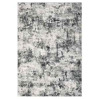 Washable Area Rug Abstract Rug for Bedroom Living Room Low Pile Non-Slip Vintage Area Rug