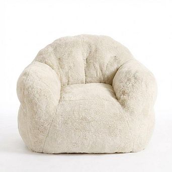 Soft Faux Fur Beanbag Chair Cozy Plush Lounge Chair Sofa for Gaming Relaxing & Reading Floor Seat