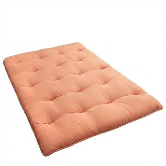 Soft Quilted Japanese Floor Futon Mattress Solid Color Portable Roll-Up Guest Bed