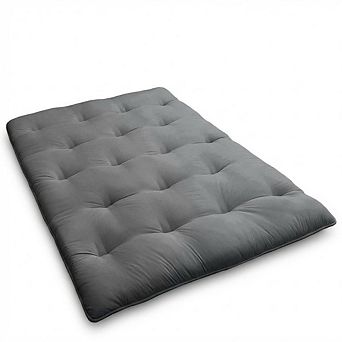 Soft Quilted Japanese Floor Futon Mattress Solid Color Portable Roll-Up Guest Bed