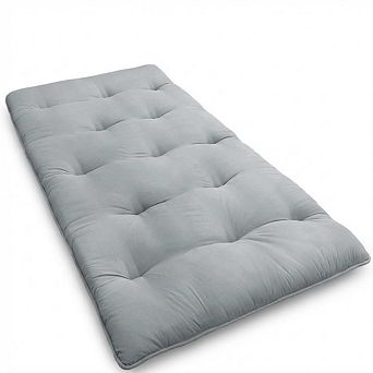 Soft Quilted Japanese Floor Futon Mattress Solid Color Portable Roll-Up Guest Bed