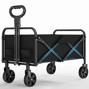 Wagons Carts Foldable, Utility Collapsible Wagon with All-Terrain Wheels