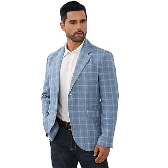 Men's Button Down Blazer Casual Business Long Sleeve Lightweight Coat Jacket with Pockets