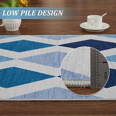 Graphic Area Rugs, Washable Non Slip Modern Office Rugs Carpet Indoor Outdoor
