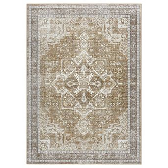 Vintage Area Rugs, Washable Non Slip Boho Rugs Carpet Indoor Outdoor