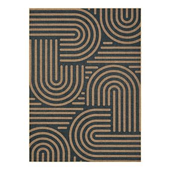 Striped Machine Washable Easy Jute Rug with Rubber Backing Non Slip Indoor Outdoor Carpet