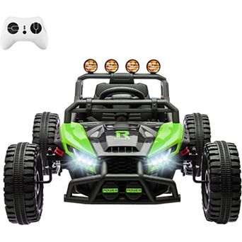 24V Kids Electric UTV, 2×130W Ride On Car w/Remote, 4 Shock Absorbers, EVA Tires, LED Lights & Music