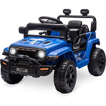 12V Kids Ride On Truck, Kids Electric Vehicle with Parent Remote, LED Lights, Music, 2 Speeds