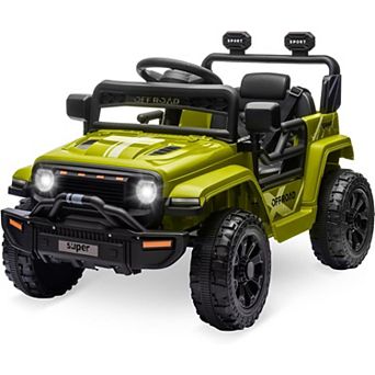 12V Kids Ride On Truck, Kids Electric Vehicle with Parent Remote, LED Lights, Music, 2 Speeds