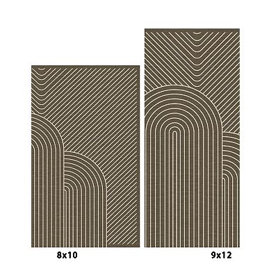 Geometric Area Rugs, Washable Non Slip Modern Office Rugs Carpet Indoor Outdoor