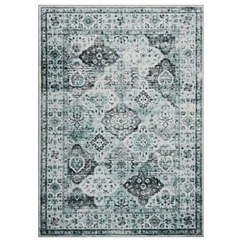 Floral Area Rugs, Washable Non Slip Foldable Carpet Indoor Outdoor