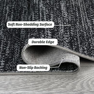 Machine Washable Modern Abstract Area Rug, Low Pile Non Slip, Rug for Living Room