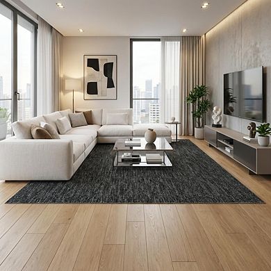 Machine Washable Modern Abstract Area Rug, Low Pile Non Slip, Rug for Living Room