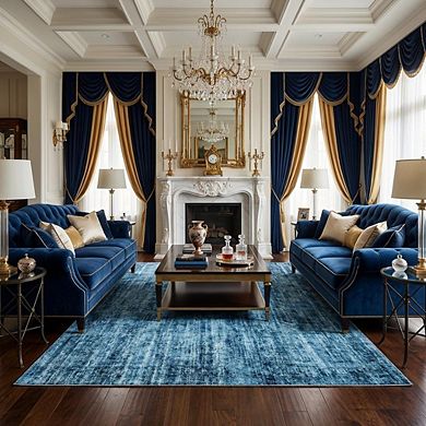 Washable Area Rug Non Slip, Modern Abstract Design, Living Room Bedroom Dining Room