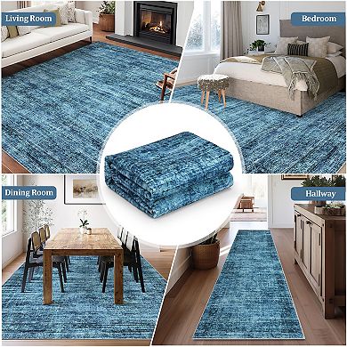 Washable Area Rug Non Slip, Modern Abstract Design, Living Room Bedroom Dining Room