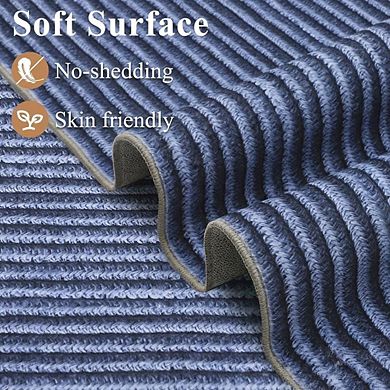 Large Stripped Boho Area Rug, Contemporary Modern, Soft Non-Shedding for Living Room Office