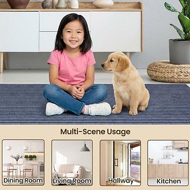 Large Stripped Boho Area Rug, Contemporary Modern, Soft Non-Shedding for Living Room Office