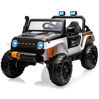 24V 2-Seater Kids Ride On Truck, 4WD Electric Car w/Remote, 4×55W Motors, LED Lights, Music