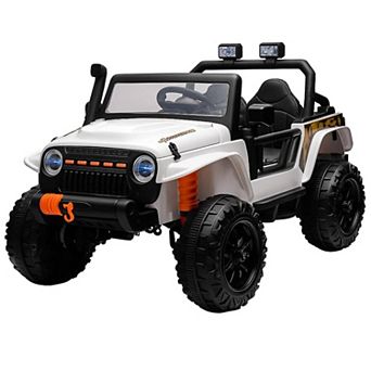 24V 2-Seater Kids Ride On Truck, 4WD Electric Car w/Remote, 4×55W Motors, LED Lights, Music