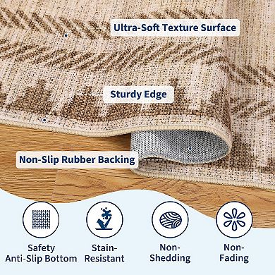 ANIXOL Geometric Washable Low Pile Area Rug