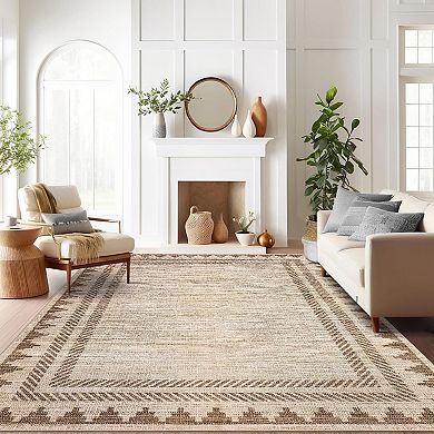 ANIXOL Geometric Washable Low Pile Area Rug