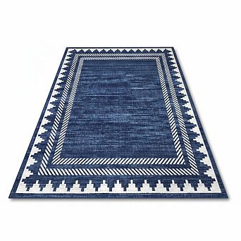 ANIXOL Geometric Washable Low Pile Area Rug