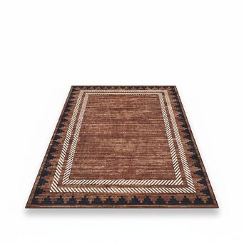ANIXOL Geometric Washable Low Pile Area Rug