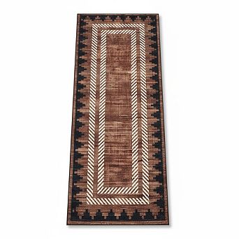 ANIXOL Geometric Washable Low Pile Area Rug