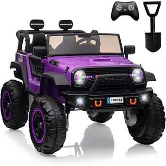 24V 2-Seater Kids Ride On Car, 4WD Electric Truck w/Remote, 4×45W Motors, LED, Music & 7Ah Battery