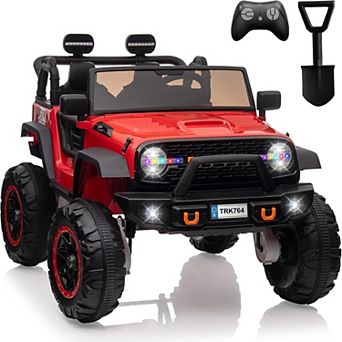 24V 2-Seater Kids Ride On Car, 4WD Electric Truck w/Remote, 4×45W Motors, LED, Music & 7Ah Battery