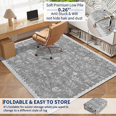 ANIXOL Vintage Washable Area Rug Soft Oriental Distressed Runner for Home