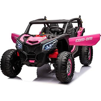 24V 2-Seater Kids UTV, 4WD Ride On Car w/Remote, 4×75W Motors, Suspension, Music & LED Lights