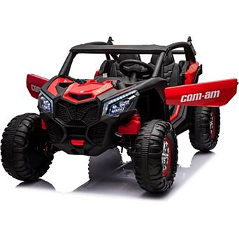 24V 2-Seater Kids UTV, 4WD Ride On Car w/Remote, 4×75W Motors, Suspension, Music & LED Lights