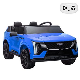 24V Licensed Cadillac 2-Seater Kids Ride On Car, Electric Truck w/ Remote, 130W Motors, LED & Music