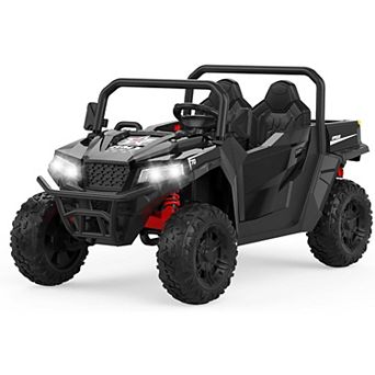 24V 4WD 2-Seater Kids Electric Dump Truck, 4×200W Motors, Remote, LED Lights, Music, Dump Bed