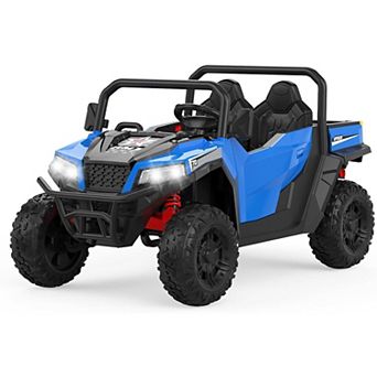 24V 4WD 2-Seater Kids Electric Dump Truck, 4×200W Motors, Remote, LED Lights, Music, Dump Bed