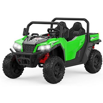 24V 4WD 2-Seater Kids Electric Dump Truck, 4×200W Motors, Remote, LED Lights, Music, Dump Bed