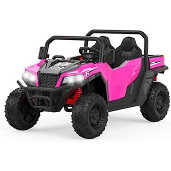 24V 4WD 2-Seater Kids Electric Dump Truck, 4×200W Motors, Remote, LED Lights, Music, Dump Bed