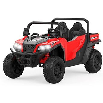 24V 4WD 2-Seater Kids Electric Dump Truck, 4×200W Motors, Remote, LED Lights, Music, Dump Bed