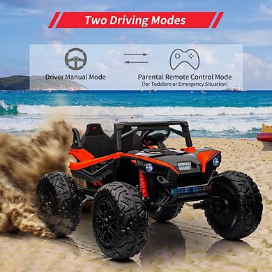 24V 2-Seater Ride On UTV with Remote Control, 10AH Battery, 400W Motors, LED Lights, Music, Horn