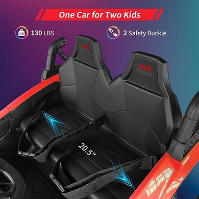 24V 2-Seater Ride On UTV with Remote Control, 10AH Battery, 400W Motors, LED Lights, Music, Horn