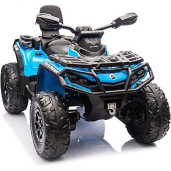 12V Licensed Can-Am Kids Electric ATV, 2-Seater Ride-On Car with LED Lights, Music & Suspension